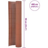 Dvostrana vrtna ograda 90 x 400 cm smeđa | Eponuda.com