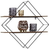 Mömax stenski regal rom 2, črna, naravne barve | Shoptok.si