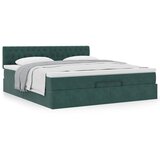 vidaXL Otomanski krevet s madracem tamnozeleni 160x200 cm baršunasti | shoptok.hr