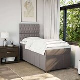 vidaXL Box spring postelja z vzmetnico taupe 90x200 cm blago | Shoptok.si