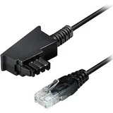 telefon priključni kabel [1x moški konektor tae-f - 1x lan (10/100 mbit/s)] 10 m črna, (20411184)