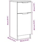 vidaXL Komoda artisian hrast 30x30x70 cm konstruiran les | Shoptok.si