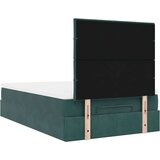 vidaXL Okvir za krevet s madracima tamnozeleni 120x190 cm baršunasti | shoptok.hr