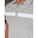 DStreet Koszulka męska polo z paskami szara | Shoptok.si