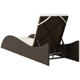  Ležaljka za sunčanje s jastukom smeđa 60x205x73 cm poliratan | shoptok.hr