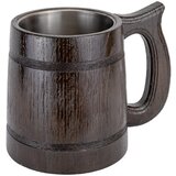  Ručno rađena čaša od tamnog drveta 0.5L sa tamnim rubovima i inox unutrašnjosti | shoptok.hr