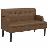  Klupa s naslonom smeđa 112 x 65,5 x 75 cm umjetna brušena koža | shoptok.hr