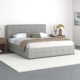 Støraa Sivi tapecirani bračni krevet s prostorom za odlaganje 180x200 cm Rose – | shoptok.hr
