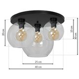  stropna svetiljka sofia 3xE27/60W/230V prozirna | Eponuda.com