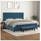 vidaXL Box spring postelja z vzmetnico temno modra 200x200 c | Shoptok.si
