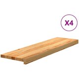 vidaXL Podloge za stopnice 4 kosi rjave 90x25x2 cm trdna hrastovina | Shoptok.si