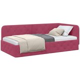  Kutni okvir kreveta Vinska crvena 100 x 200 cm Baršun | shoptok.hr