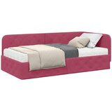  Kutni okvir kreveta Vinska crvena 90 x 190 cm Baršun | shoptok.hr