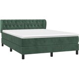 vidaXL Box spring postelja z vzmetnico temno zelen 140x190 c | Shoptok.si