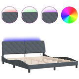 The Living Store Posteljni okvir z LED lučkami temno siv 180x200 cm žamet - Posteljni Okvir, (21490575) | Shoptok.si