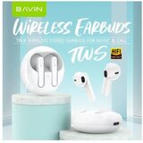 BAVIN earbuds wireless slušalice + kabl type-c bela Cene