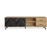 Marckeric Crni/natur TV stol u dekoru hrasta 181x53 cm Delta - | shoptok.hr
