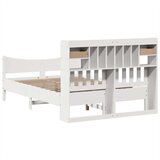 vidaXL Posteljni okvir brez vzmetnice bel 150x200 cm trdna borovina | Shoptok.si