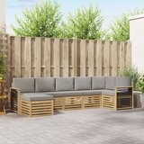  Set vanjskih sofa 7 kom. Bijela i svjetlosiva 306 x 128,5 x 73 cm | shoptok.hr