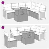 vidaXL 7-dijelni set vrtnih sofa od poliratana s jastucima crni bagrem | shoptok.hr