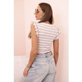 Kesi Women's ribbed blouse with gathering and ruffle dark pink | Shoptok.si