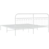  Metalni okvir za krevet s uzglavljem bijeli 200x200 cm | shoptok.hr