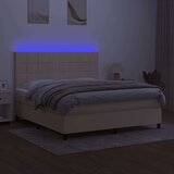  Krevet box spring s madracem LED krem 160x200 cm od tkanine | shoptok.hr