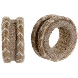  Prstan iz prtička DKD Home Decor Naraven Juta Mangov les 6 x 3 x 6 cm 4 Kosi | Shoptok.si