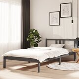 The Living Store Posteljni okvir siv iz trdnega lesa 100x200 cm - Posteljni Okvir, (21530069) Cene