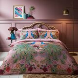 Matthew Williamson Rožnata podaljšana posteljnina za zakonsko posteljo iz bombažnega satena 230x220 cm Xanadu Peacock – | Shoptok.si
