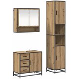  Set namještaja za kupaonicu 3 kom. Umjetnički hrast Smeđa 35 x 37,5 x 188,5 cm | shoptok.hr