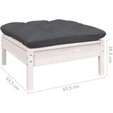 vidaXL vrtna sedežna garnitura 6-delna z blazinami bela borovina | Shoptok.si
