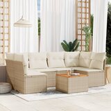 vidaXL 7-dijelni set vrtnih sofa od poliratana s jastucima bež | shoptok.hr