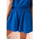 Kesi Włoski Women's cotton set with wide shorts cornflower blue | Shoptok.si