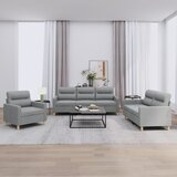  3-dijelni set sofa s jastucima svjetlosivi od tkanine | shoptok.hr