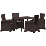  Vrtni set za objed 5 kom. Smeđa i svjetlosiva PP | shoptok.hr