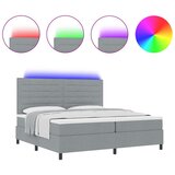 Box Vzmetnica na škatlo s vzmetnico in LED svetlobo Siva 200x200 cm Tkanina, (22082973) | Shoptok.si