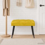  Klupa s gumbastim tkanjem Žuta 60 x 40 x 45 cm Baršun | shoptok.hr