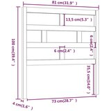  Uzglavlje za krevet sivo 81 x 4 x 100 cm od masivne borovine | shoptok.hr