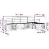  Set vanjskih sofa 5 pcs Bijela 249 x 122,5 x 73 cm | shoptok.hr