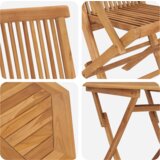 vidaXL 3 komada sklopivi vrtni bistro set od čvrste tikovine | shoptok.hr