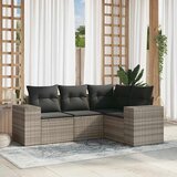 Maison Chic Seti vrtnega pohištva - Vrtna garnitura - Vrtni pohištvo set 4-delna z blazinami siv poli ratan, (21817046) | Shoptok.si