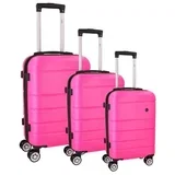 monaco kofer set 3 komada abs neon pink ( 110133 )