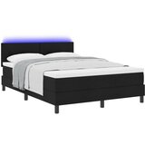 vidaXL Box Spring postelja z vzmetnico in LED črna 160x200 cm tkanina Cene