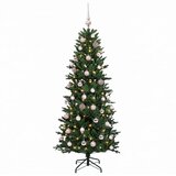  Umjetno božićno drvce s kuglicom 120 cm 150 LED lampica - Zelena 120 cm s LED-ima i ružičastim lopticama | shoptok.hr