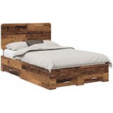  Krevetna konstrukcija Staro drvo 120 x 190 cm Konstruirano drvo Smeđa 193 x 123 x 100 cm | Shoptok.si
