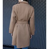 Gemre Elegant Brown Oversized Tie Coat Bahera | Shoptok.si