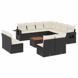  The Living Store Vrtna sedežna garnitura 12-delna z blazinami črn poli ratan - Vrtna Sedežna Garniture, (21443916) | Shoptok.si