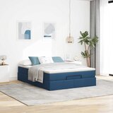  Otomanski krevet s madracem plavi 140x190cm od tkanine | shoptok.hr