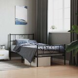 Metalni okvir kreveta uzglavlje i podnožje crni 75x190 cm Cijene